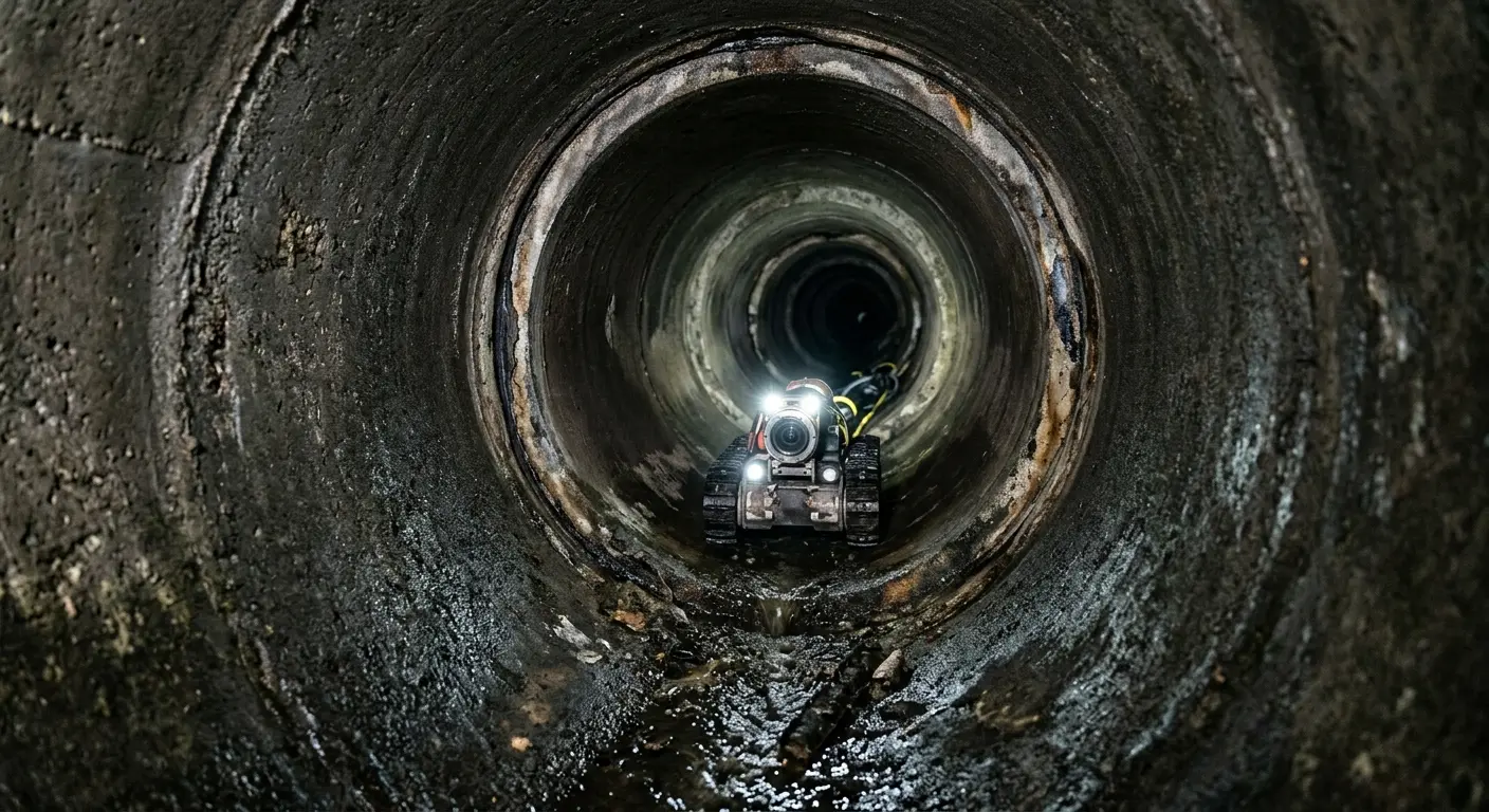 Robotic sewer camera inspecting pipe interior for Sewer Line Repair in Lake Forest Park